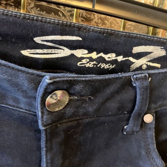 Seven7 Jeans Women's Size 14 Blue High Rise Skinny Crop Denim Ankle Dark Wash - Picture 2 of 16